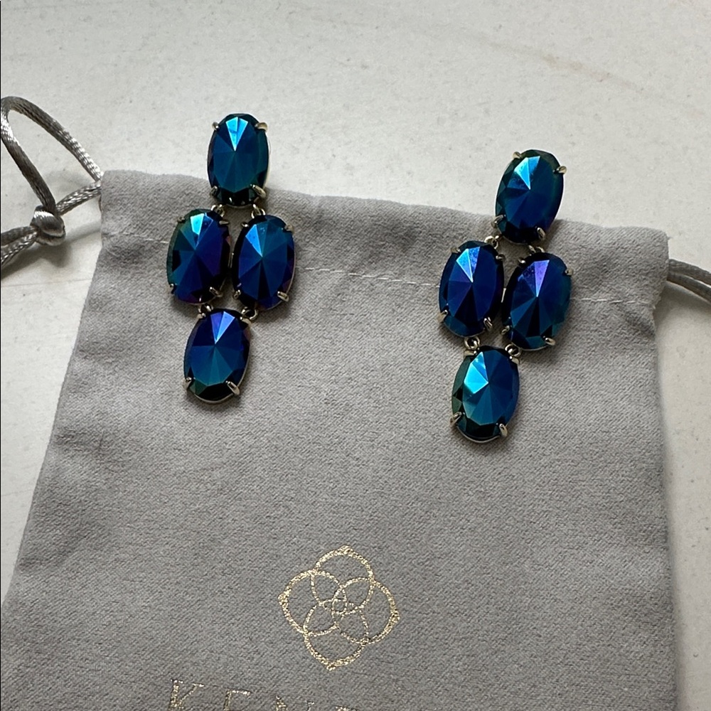 RARE Kendra Scott Iridescent Blue Steph Earrings